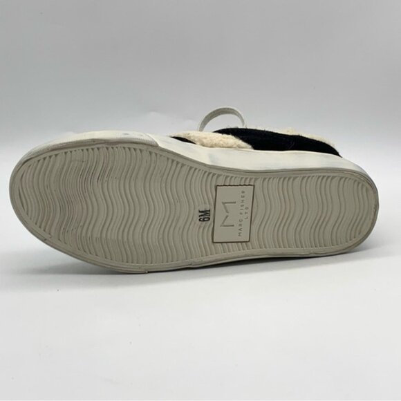 MARC FISHER LTD Mello Faux Fur-Trim Sneakers in Black Suede - Picture 7 of 13